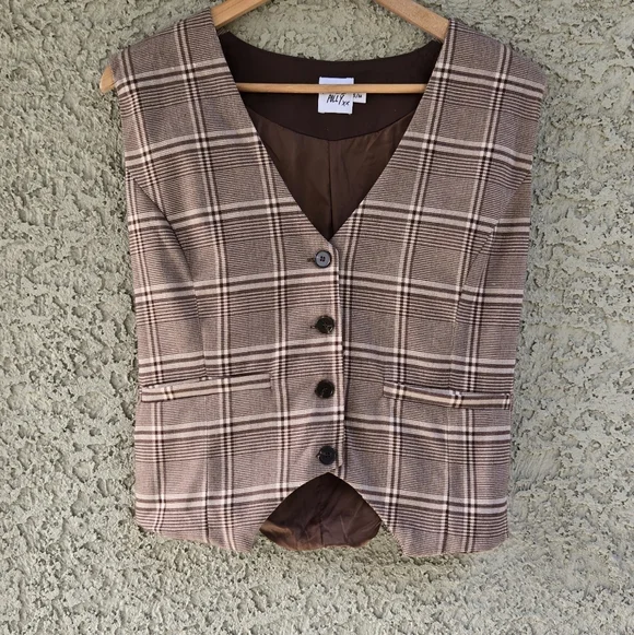 Princess Polly Carrie Plaid Oversized Vest - Picture 2 of 8